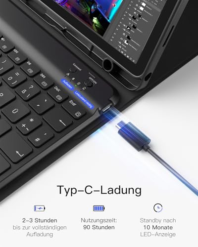 Inateck Hülle mit Tastatur Samsung Tab A9+/A9 Plus 11, abnehmbar – Ansicht 9