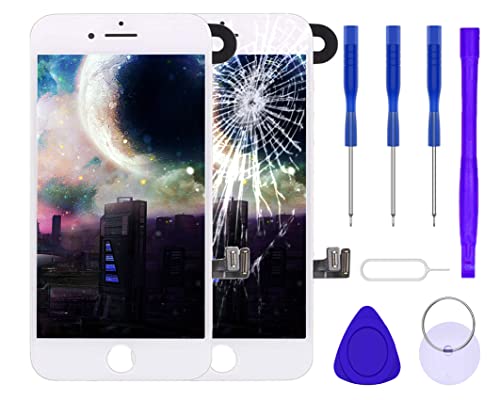 For Iphone 7 4.7 Inch Full Assembly Lcd Screen Replacement Digitizer Frame Display Set With Front Camera Facing Proximity Sensor Earpiece Speaker (White) #TOP7