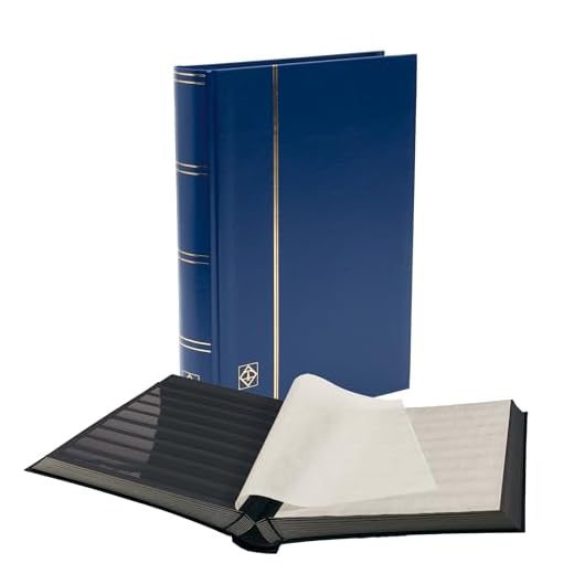 Leuchtturm 327853 Álbum para coleccionismo de Sellos - Libro de reservas Basic - 64 páginas DIN A4 Negro - sin Forro, Azul