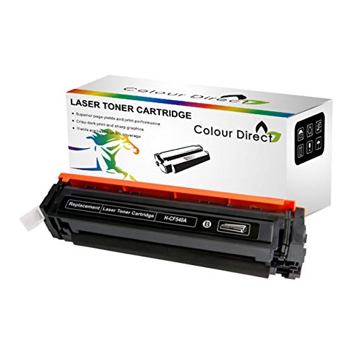 Colour Direct - 1 x Negro Compatible HP 203X 203A, HP CF540X Cartucho de tóner Reemplazo por M254dw M254nw MFP M280nw MFP M281fdn MFP M281fdw Impresoras (Chip Patentado)