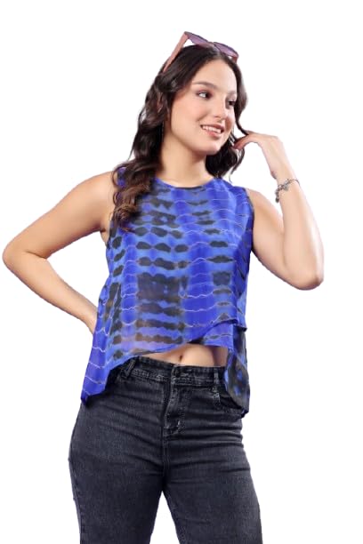 feyona Polyester Top for Women Blue-picture-29