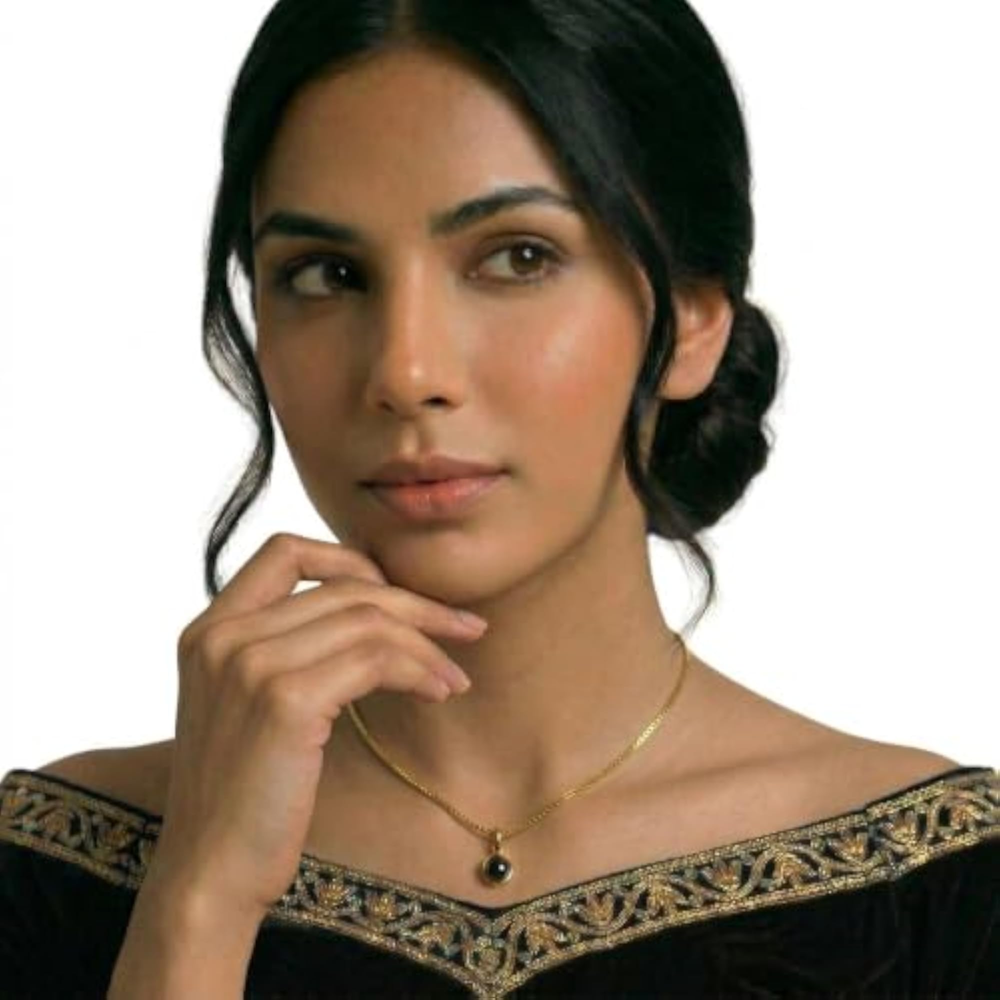 Men's Hidden Portrait Projection Gold Necklace