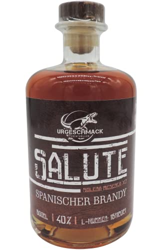 Urgeschmack Eventgrillen Salute 40% Vol. Premium Brandy (Spanischer Brandy Solera Reserva X.O.) Elegant mit einer Süßen Note & Sanften Aroma (1 x 0,5 Liter) Cover