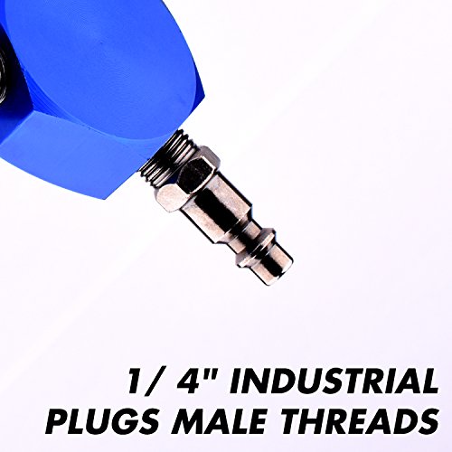 Wynnsky Air Splitter, 3-Way Manifold With 3 Pieces Industrial Coupler And Plug, Air Compressor Hose Accessories Quick Connect Fittings #TOP1