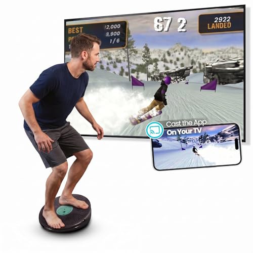 GoBalance Play - Smart Balance Board Game with Bluetooth Motion Sensors Professional Wobble Board with 12 Interactive Games for Fun Balance training and Home Gym Workout.