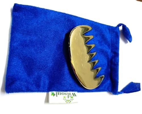 Image of WITSOUL Kansa Comb Massage Tool - kansa Comb for Hair Fall /Growth /blood Circulation & Stress Relief Best for Head Massage (v shap theeth combined)