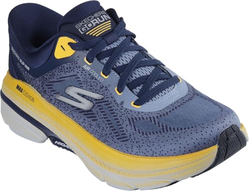 Skechers - Mens Max Cushioning Arch Fit 2.0 - Cool Core Slip On Shoes, Color Navy/Orange, Size: 10 XW US