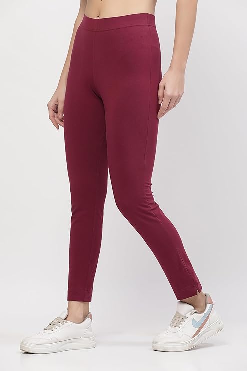 Image of ON&ON Women's Cotton Stretchable Slim Fit Straight Pants Trouser for Casual Wear and Office Wear