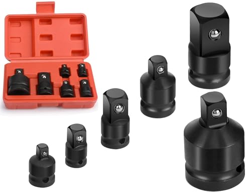 Sexyhot Juego de 6 piezas Adaptador llave Vaso de Impacto, Adaptador de Enchufe 1/4 a 3/8, 3/8 a 1/2