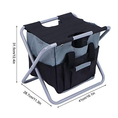 Banquinho de jardim dobrável, cadeira dobrável portátil, assento para bolsa de ferramentas de jardin