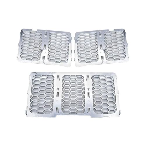 Parrilla delantera negra mate y plata premium para Jeep Grand Cherokee 14-16