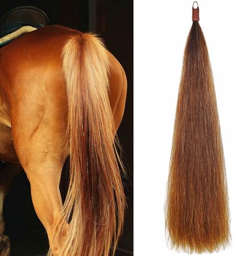 Extension Queue Cheval – Véritables Crins Marron Foncé Mix, 1 Lb (35-36"), USA