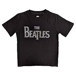 The Beatles T-shirt pour enfant Motif gouttes de strass Noir - Les Beatles, Paul McCartney, John Lennon, RIngo Starr, George Harrison