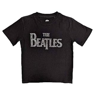 The Beatles T-shirt pour enfant Motif gouttes de strass Noir - Les Beatles, Paul McCartney, John Lennon, RIngo Starr, George Harrison