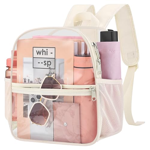 Image of Clear Backpack for Stadium Events, 12x12x6 Small Clear Plastic bag with Reinforced Straps for Game Security Festival Concert