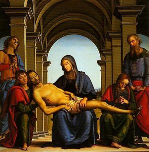 Peinture à l'huile Pieta Pietro Perugino, une reproduction sur toile aux détails d'exception
