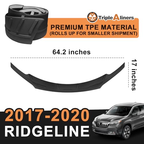 Image of TripleAliners Hood Bug Deflector Protector for 2017-2020 Honda Ridgeline | Hood Protector, Bug Deflector Shield Replacement, Flexible TPE Material, Easy to Install, Upgraded adhesion