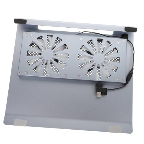 Base para portátil con ventiladores doble y diseño ajustable gris miniatura 1