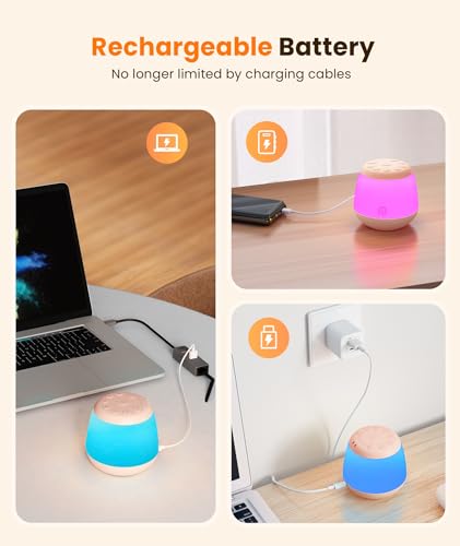 Dreamegg Macchina Rumore Bianco -D16 Max Portatile Rumori Bianchi per Neonato con 24 Suoni Rilassanti, Rumore Bianco per Dormire Ricaricabile via USB-C con 8 Luci Notturne per Bambini, Regali Neonati - Immagine 5