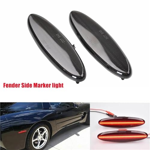 ZSHYTWE Clignotant 16523536 16524722 Pour Chevy Pour Corvette C5 1997-2002 2003 2004 Feu De Position Latéral Arrière À LED Indicateur(Smoked Lens) – vue 2