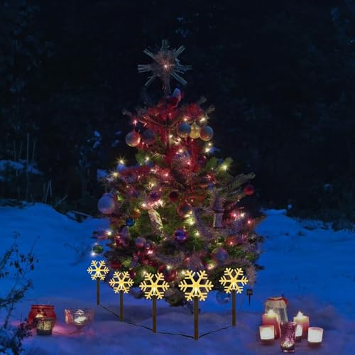 BRIGHTDECK Snowflake Solar Christmas Lights Outdoor, 20 Pack Yard Stakes by BRIGHTDECK - Used condition - Image 6