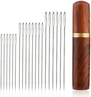 20 PCS Large Eye Sewing Needles 3 Size Stitching Needles Weaving Meedles Stainless Steel Big Eye Hand Sewing Needles with Needle Case for Stitching and Crafting