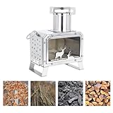 Fogão portátil de acampamento ao ar livre para mochila, churrasco, caminhadas, piquenique, cozinha, fogão, fogão, fogão, fogo de aço inoxidável (pequeno)