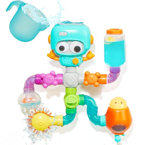 Image of Bath Toys for Kids Ages 3-8, STEM 21 Pack | DIY Water Pipe Assembly Kit with Storage Bag | Educational Bath Toys for Toddler 3-5 |Toddler Bath Toy with Interactive Features for Cognitive Development