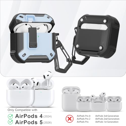Image of for AirPods 5 /4 Case (2026 /2024) with Magnetic Secure Lock and Phone Stand