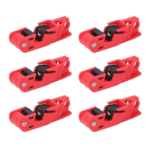 Circuit Breaker Lockout Device, 6Pcs Clamp on Single Pole Breaker Lock Out Device, Easy to Operate, Grip Electrical Single Pole Breaker for Electrician Maintenance 12mm