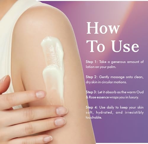 Image of THE LOVE CO. Oud of Dubai Body Lotion for Women 250ml | Floral Fragrance | Deep Moisturizing, Non-Sticky Formula | Luxury Body Care Gift