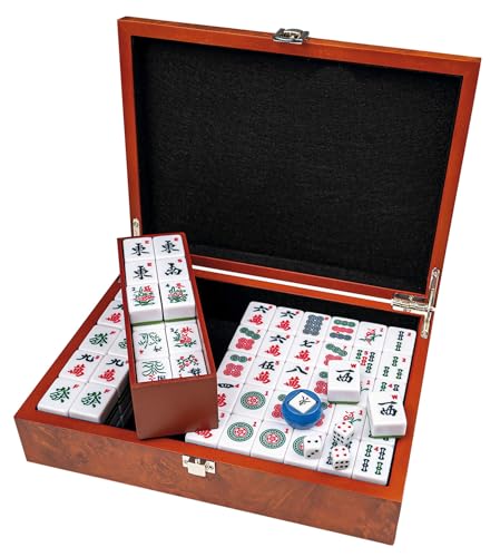 Mah Jong en coffret bois Philos : jeu traditionnel de prestige aux finitions soignées