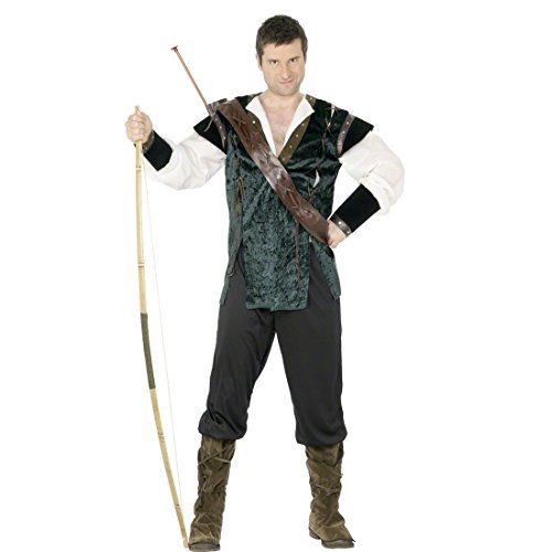 NET TOYS Robin Hood Kostüm grün L 52/54 Waldläufer Bogenschütze Mittelalter Kostüm Faschingskostüm Räuber Heldenkostüm