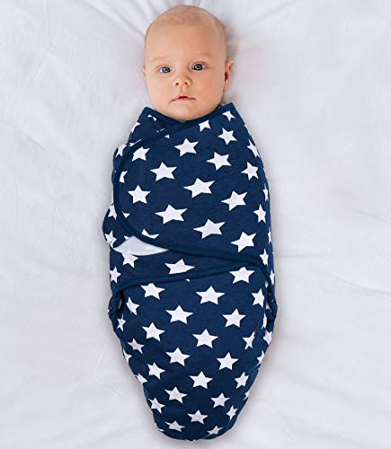 The Peanutshell Baby Swaddle Blankets For Boys Or Girls, Blue Dinosaur & Stars, 3 Pack Wrap Set, 2 Sizes (Small/Medium) #TOP2