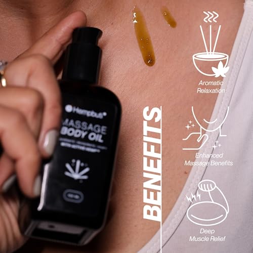 Image of Massage Body Oil - 100 ML | 100% Plant Based Cold Pressed Hemp Seed Oil, Jojoba Oil & Tomar Seed Oil | Relief For Body Stiffness, Muscle Recovery, Better Sleep, Post-Delivery care, Stress Relief & Aromatherapy