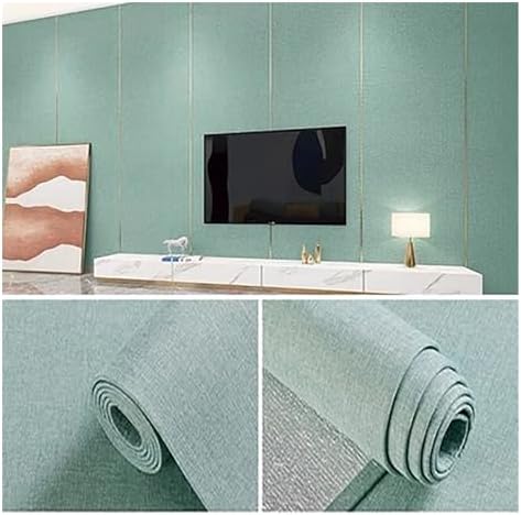 1 Roll Peel and Stick Wallpaper,Linen Cloth Fabric Textured Grasscloth Wall Panel, Removeable Reusable Wallcloth Upgraded Self-adhesive Aluminum Back Film Home Decoration ( Color : #7 , Size : L2.8mxW