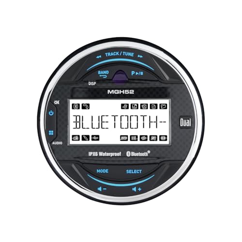 Dual Electronics MXPGH52 Marine Radio | Gauge Hole Media Receiver with Bluetooth | (2) 6.5\" Marine Stereo Boat Speakers | Wireless Remote Control and Antenna Combo Pack