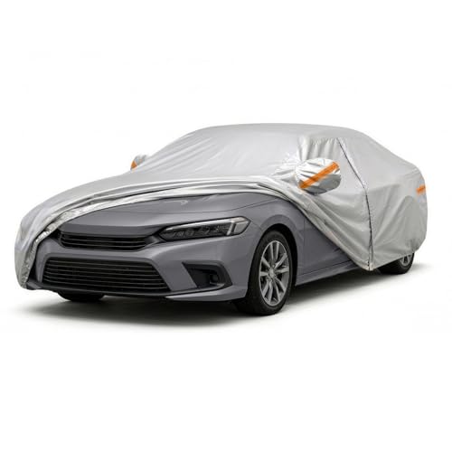 Compact Sedan Car Cover Waterproof All Weather, 6 Layer Outdoor