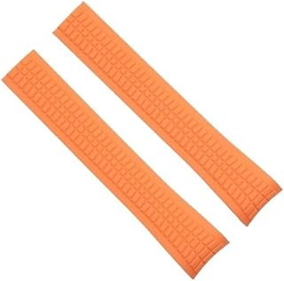 UMCNVV 21mm Silicone Rubber Watchband for Patek Strap for Aquanaut Philippe Series 5164a 5167a 5968a Watch Band (Color : Orange, Size : 21mm Without Buckle)