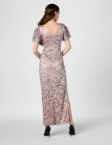 Image of JS Collections Women's Embroidered Mesh Flutter Gown