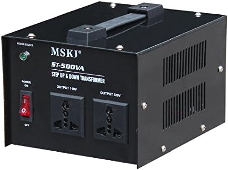 MSKJ 500W Voltage Transformer Converter 220V to 110V Step Up/Down US UK Power AC Black