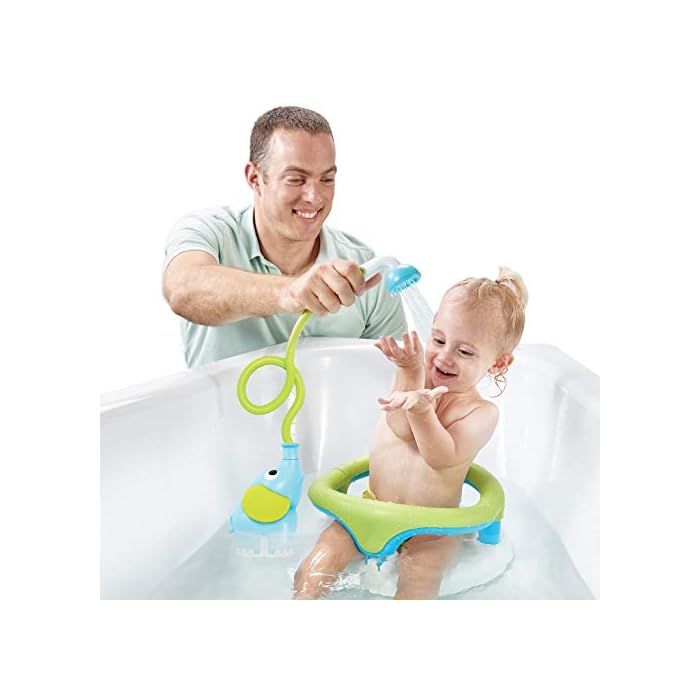Yookidoo Baby Bath Shower Head Elephant Water Pump and Trunk Spout for Newborn Babies in Tub