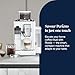 De'Longhi Rivelia EXAM440.55.W, Fully Automatic Coffee Machine with LatteCrema Hot, Automatic Milk Frother, Compact Size Bean to Cup Coffee Machine, 16 Recipes, Touch Colored Display, Arctic White