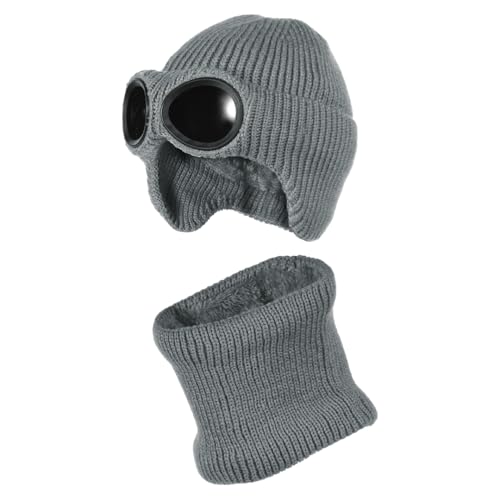 Bonnet écharpe avec lunettes enfant pour éviter le visage gelé en randonnée