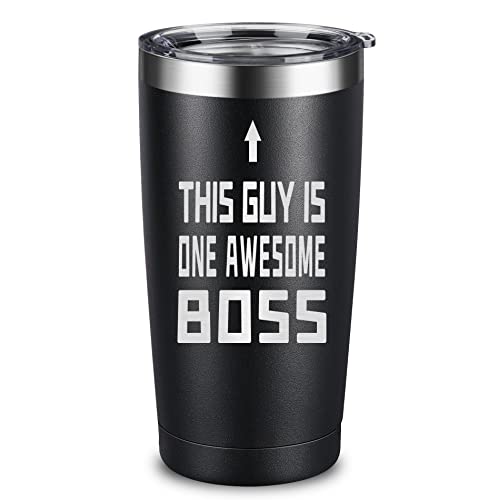 ARIABLE Gifts for Boss - Funny World Best Boss Day Gifts for Men, Women - Birthday Gift for Bosses from Employee, 20 oz Engraved Tumbler