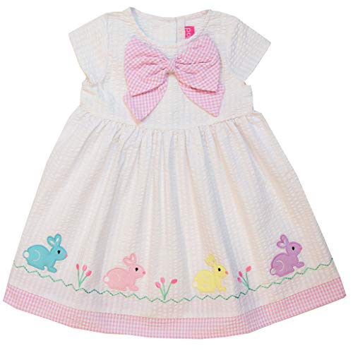 Good Lad Toddler Thru 4/6 Girls White Seersucker Dress with Bunny Appliques (5)