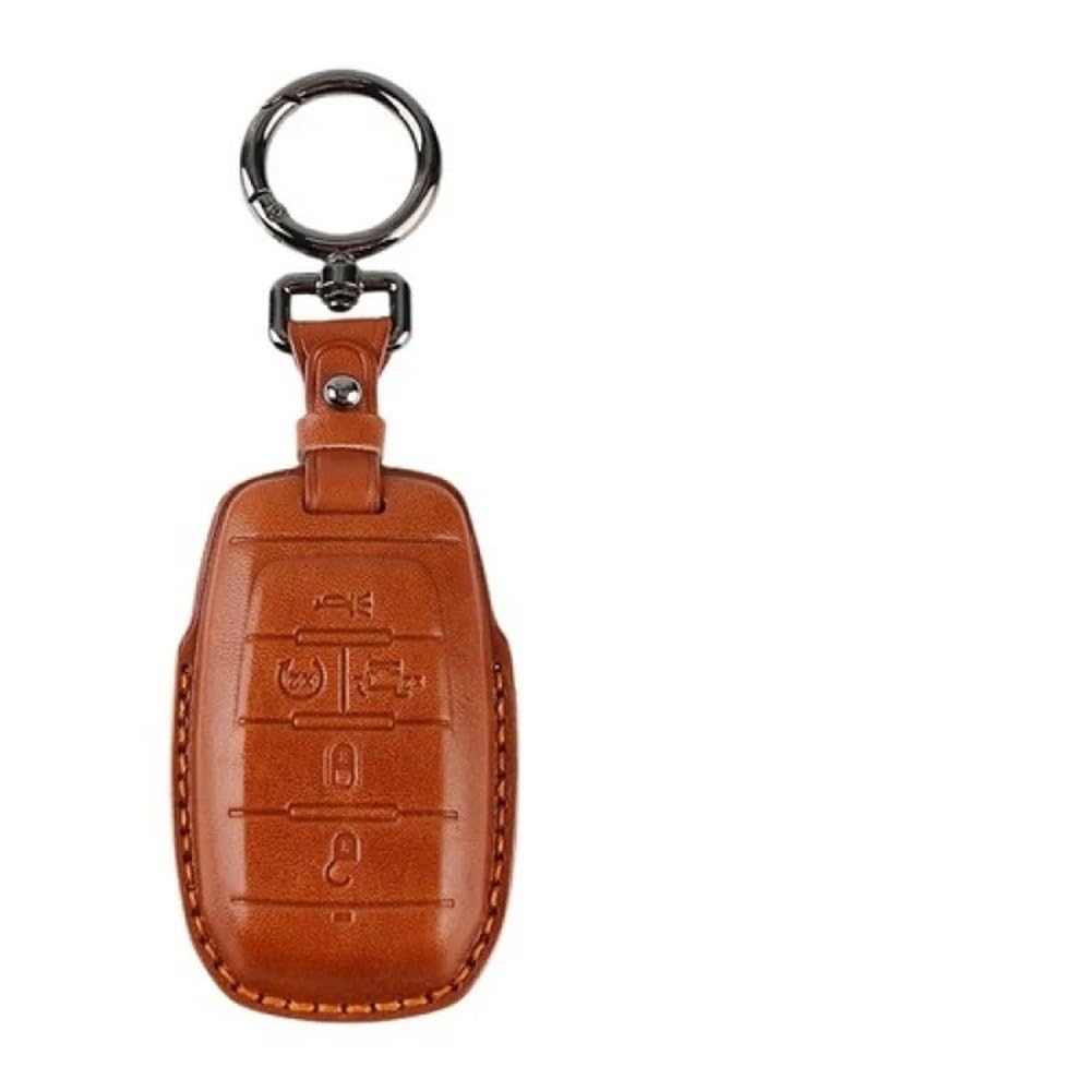 Cover per chiave auto Custodia per chiave telecomando auto per Dodge 1500 2019 2020 2021(Brown)