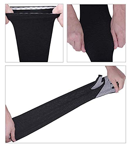 Hodorpower Uv Protection Gloved Arm Sleeves For Men & Women Cycling Ice Arm Sleeve Fingerless Sun Compression Long Arm Cover, Black, One Size #TOP2