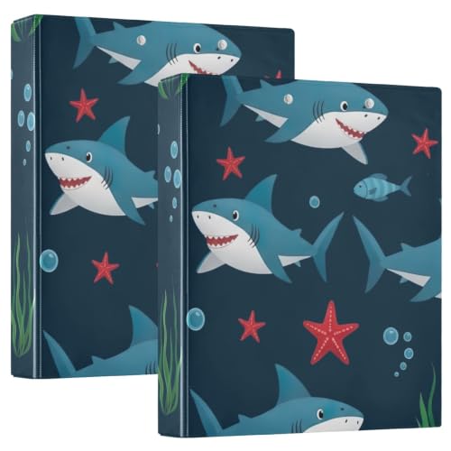 Classeur à anneaux en D décoratif bleu marine avec poches de rangement