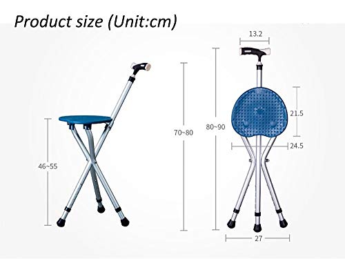 Bastoni da Passeggio per Anziani Bastoni da Passeggio Pieghevoli Bastoni da Passeggio multifunzionali Sgabello Triangolare Retrattile Stampelle Innovate